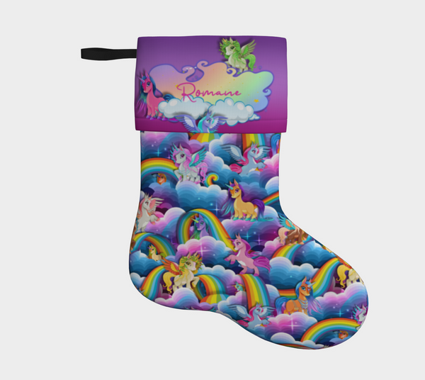 Bas de Noël - Licornes multicolores