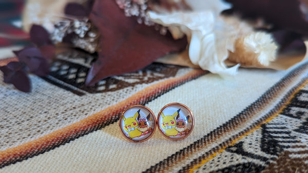 Boucle d'oreilles - Souris et renard