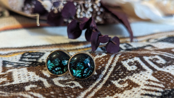 Boucle d'oreilles - Plante turquoise