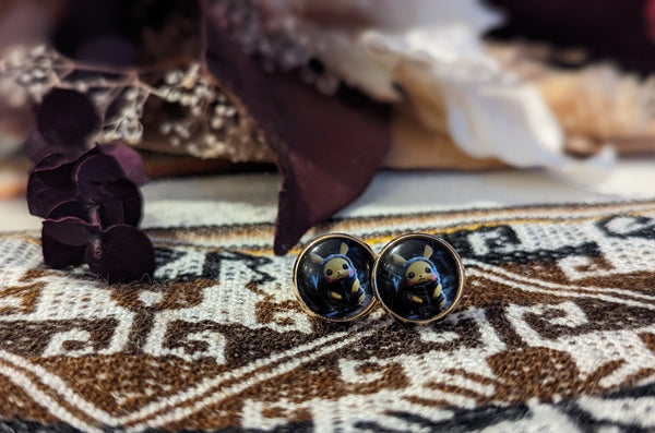 Boucle d'oreilles - souris chapeau