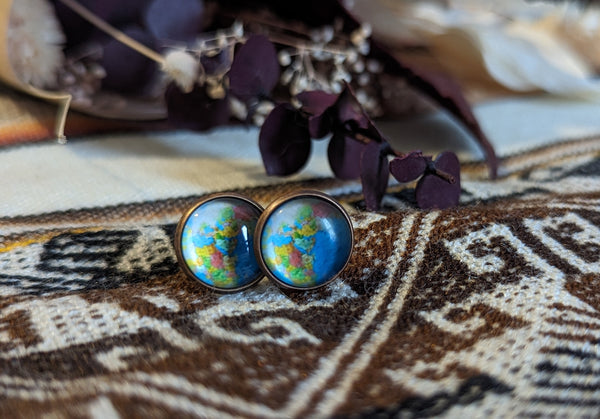 Boucle d'oreilles - Carte du monde