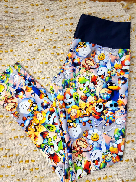 Leggings - Monde du plombier fond bleu doux